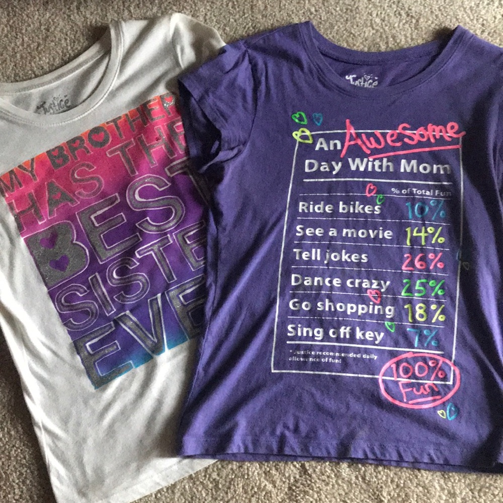 Justice girls graphic tees